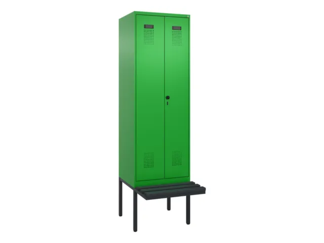 locker met bank,voor scheiding van kleding,HxBxD 2120x600x815mm,2vak