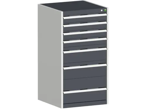 ladekast HxBxD 1200x650x650mm 7laden romp RAL7035 front RAL7016