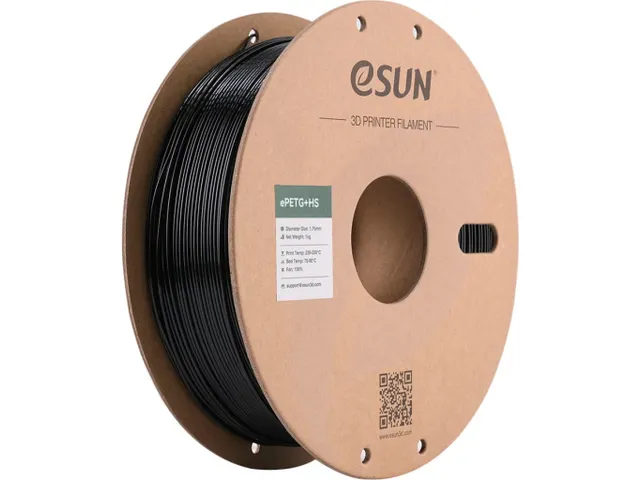 eSUN 3D Printer Filament ePETG+HS 1,75mm Zwart 1kg