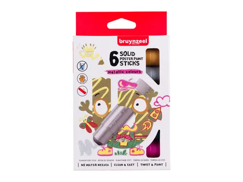 Verfstift Bruynzeel Kids assorti metallic 6 stuks