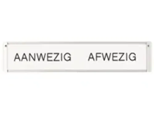 OUTLET In-uit Bord 45 Namen Aluminium Aan/afwezigheidsbord Groot Wit