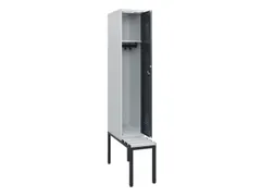 locker met bank,HxBxD 1950x300x815mm,1vak,vak B 300mm,cilinderslot