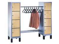 locker met kapstok HxBxD 1850x1800x500mm romp RAL7021 front eiken
