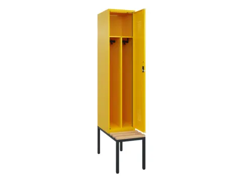 locker met bank,voor scheiding van kleding,HxBxD 2120x400x815mm,1vak