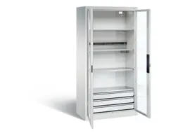 acculaadkast 1950x930x500mm 5stekkerdozen 230V cil.-slot front RAL7035