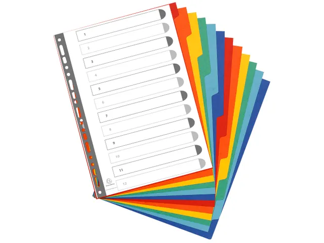 Tabblad glanskarton 400g 12-delig A4 Assorti