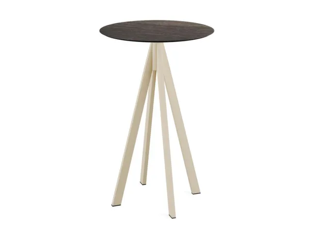 statafel,HxØ 1090x700mm,rond,4voeten zandkleuren