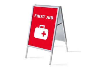 Stoepbord A1 complete set met print "FIRST AID" rood/wit (EHBO) - 1