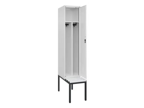 locker met bank,voor scheiding van kleding,HxBxD 2120x400x815mm,1vak