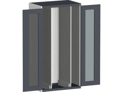 verticale kast,HxBxD 2000x1050x650mm,vensterdeur,2uittrekwanden