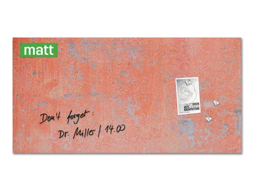 Glas Magneetbord Sigel Artverum Red Wall mat. 91x46cm