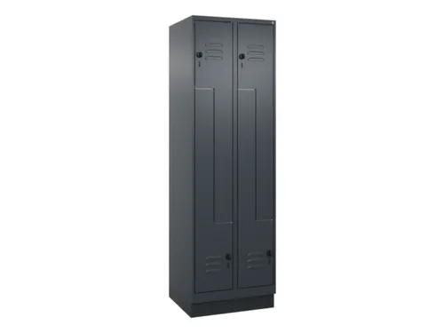 Z-garderobekast,HxBxD 1950x600x500mm,vak B 150/300mm,draaigrendel