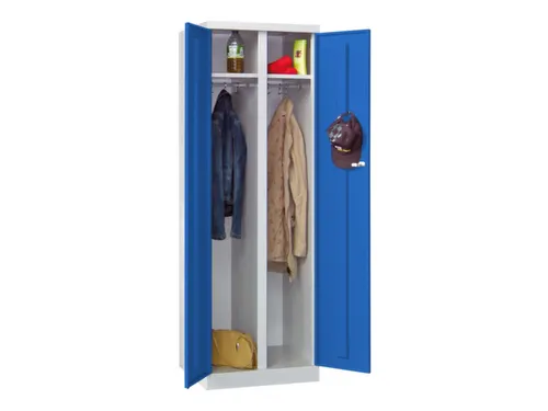 kleding-/wasgoedkast,HxBxD 1800x600x500mm,RAL7035,front RAL5010