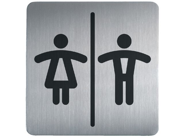 Infobord Pictogram Durable Vierkant Wc Dames / Heren 150mm | AanAfwezigheidsbord.nl