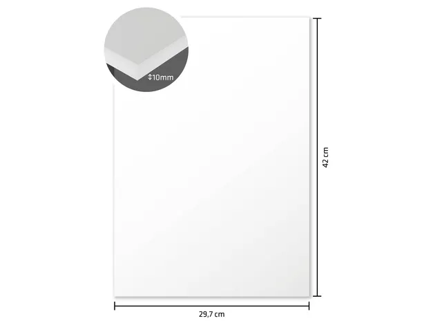 Foamboard Kangaro wit A3 10 mm dik, 5 stuks 2 zijdig mat papier