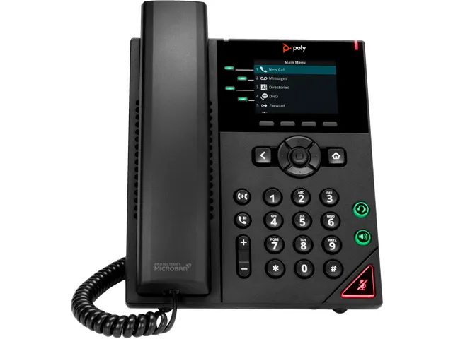 VVX 250 IP-telefoon voor 4 lijnen met PoE-ondersteuning GSA/TAA