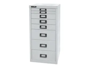 kantoor-ladekast HxBxD 590x279x380mm 8 laden romp verkeerswit staal - 3