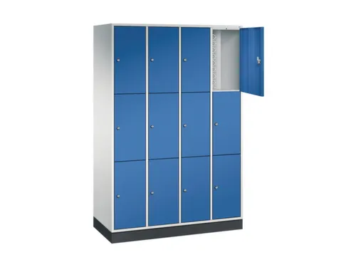 lockerkast,RAL 7035/RAL 5010,HxBxD 1950x1220x500mm,4x3vakken,cil.-slot