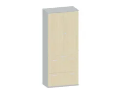 Kantoorkast 1920x800x430mm Decor Romp Lichtgrijs Decor Front Esdoorn