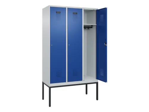 locker,HxBxD 2120x1200x500mm,3vak,vak B 400mm,cil.-slot,voetonderstel