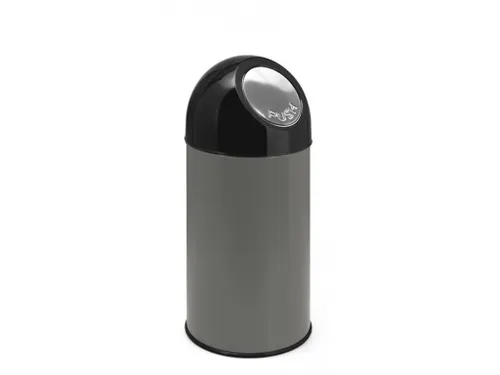 Afvalbak met pushdeksel en binnenemmer 40 Liter Metallic