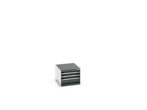 ladekast HxBxD 400x525x650mm 3laden RAL7035 front RAL7016