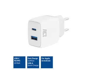 Oplader ACT 20w 2-poorts usb a+c wit - 3