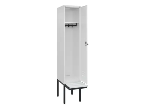 locker met bank,HxBxD 2120x400x815mm,1vak,vak B 400mm,draaigrendel