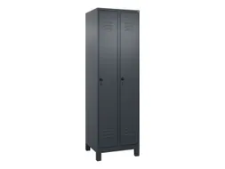 locker,HxBxD 1950x600x500mm,2vak,vak B 300mm,draaigrendel,voeten