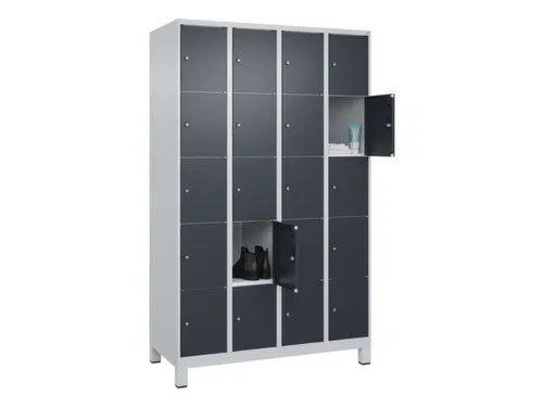 lockerkast,HxBxD 1950x1200x500mm,4x5vakken,vak B 300mm,cil.-slot