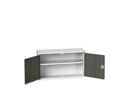 wandkast 600x1050x350mm 1xStalen bodem sokkel Ral 7035 front Ral 7016