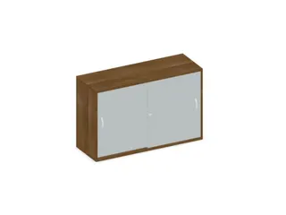 Schuifdeurkast 770x1200x430mm Romp Noten Decor Front Lichtgrijs - 1