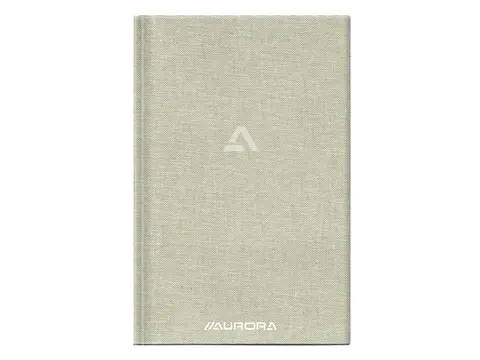 Notitieboek Aurora A5 lijn 192 pagina's 80g linnen grijs