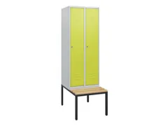 locker met bank,HxBxD 1950x600x815mm,2vak,vak B 300mm,cil.-slot