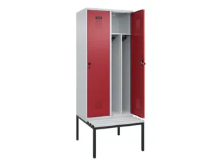 locker met bank,voor scheiding van kleding,HxBxD 2120x800x815mm,2vak - 1