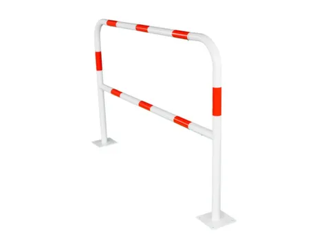 beschermbeugel,v. binnen/buiten,HxBxD 1000x1500x150mm,staal,wit/rood