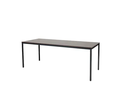 Domino Basic Tafel Vaste Hoogte 2000x800mm Logan Eiken Zwart 4-Poots