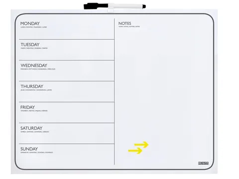 Planbord week Desq 40x50cm randloos + marker magnetisch