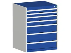 ladekast HxBxD 1000x800x525mm 7laden romp RAL7035 front RAL5010