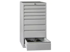 ladekast 1000x500x600mm 8laden cilinderslot RAL7035 front RAL7035