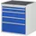 ladekast 825x770x650mm 5laden cilinderslot RAL7035 RAL5010 metaal