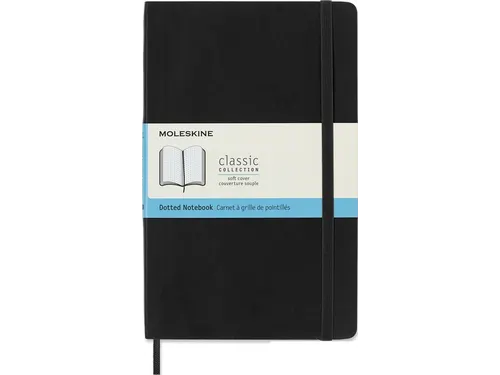 Notitieboek Moleskine large 130x210mm dots soft cover zwart