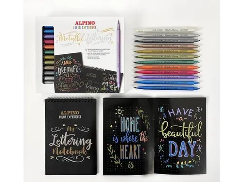 Color Experience Metallic Lettering dualmarkers set van 12 stiften