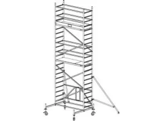 vouwsteiger,werk H 6,8m,steiger H 6m,platform BxD 2000x600mm,aluminium - 2
