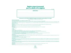 Piqûre 27x32cm - Registre unique du personnel (salariés et stagiaire