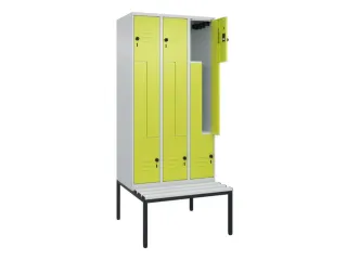 Z-garderobekast,HxBxD 2120x900x815mm,6vak,vak B 300mm,draaigrendel - 2