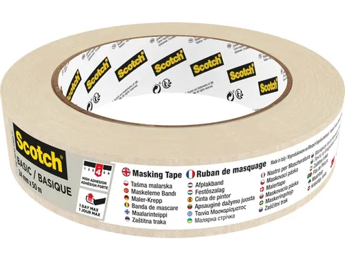 Afplaktape Scotch Basic 24mmx50m beige