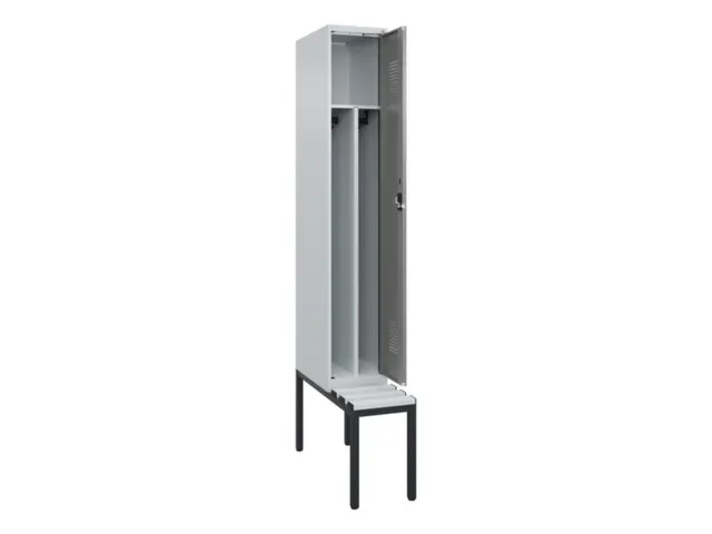locker met bank,voor scheiding van kleding,HxBxD 2120x300x815mm,1vak