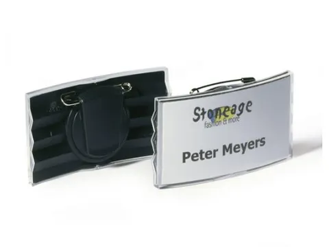 Durable 8128 Convex Congresspeld Met Combiklem Antraciet 40x75mm