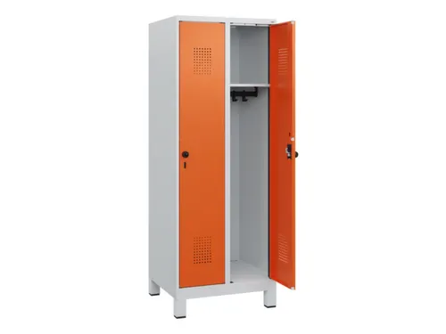 schoollocker,HxBxD 1630x600x500mm,2vak,vak B 300mm,draaigrendel,voeten
